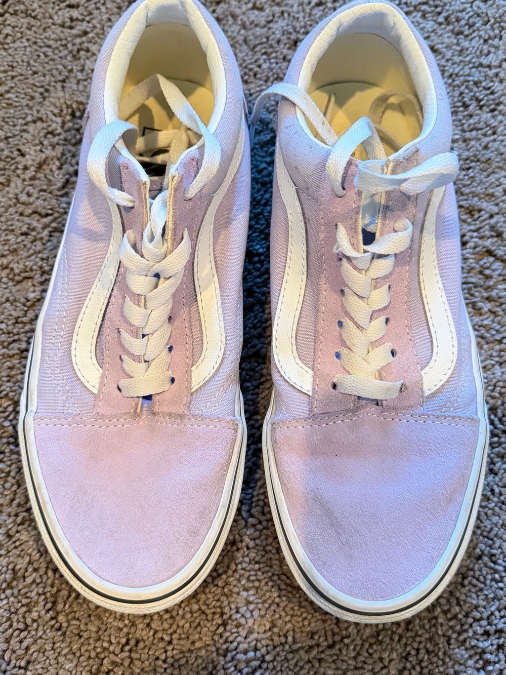 Vans Lilac Suede Old Skool Sneakers with White Sidestripe